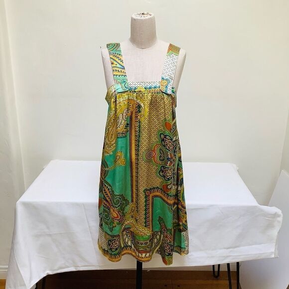 SILK PRINT DRESS SMALL - Picture 1 of 4